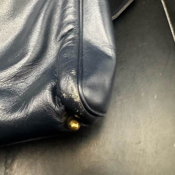 Etienne Aigner Shoulder Bag Blue Leather Crossbody Purse Handcrafted Vintage - Picture 6 of 16